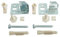 SOMATHERM FOR YOU, Kit de 2 fixations réglables pour radiateurs acier avec panneau à étrier - Inclus : 2 consoles, 2 vis (8x60 mm), 2 chevilles (10x60 mm), 2 systèmes anti-bruit