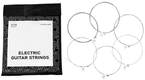6 Saiten für E-Gitarre inklusive 6 Saiten für E-Gitarre mit einem kompletten Satz 009-.042 für E-Gitarren mit Nickel gewickelt