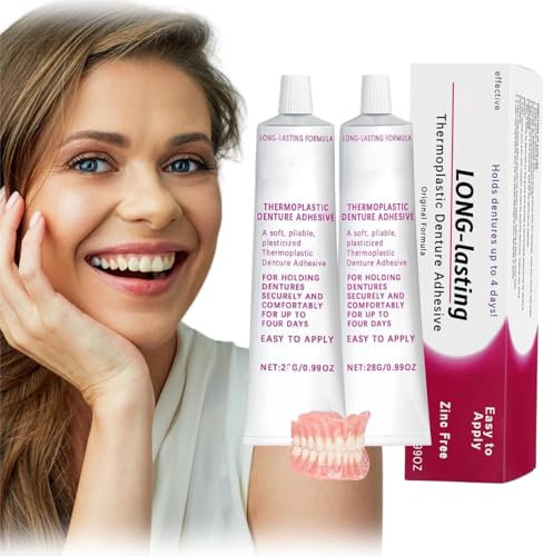 Adesivo Termoplastico per Protesi,2 piezas Crema Adesiva per Protesi,Cuscinetto Adesivo per Protesi,Adesivo per Protesi Dentale,Adesivo Termoplastico Per Protesi Dentali Stringe Protesi