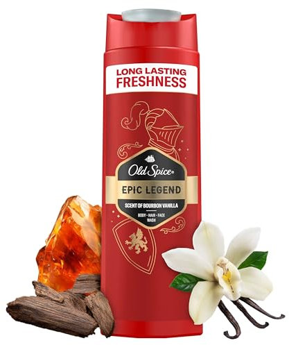 Old Spice Epic Legend - Gel doccia 3 in 1 da uomo, 400 ml, per capelli, viso e corpo, freschezza di lunga durata, profumo di qualità, formula detergente profondo