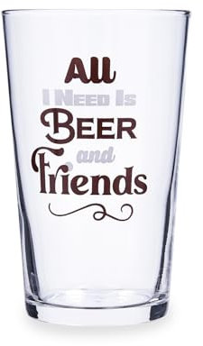 Luminarc Vasos de Cerveza, 50 cl, Set de 6, con Frase Decorativa, Aptos para Lavavajillas