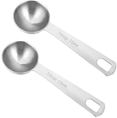 2 Pcs Measuring Spoons Tablespoon Measuring Spoon 1 Tbsp (3 TSP | 15 ml |15 cc| 0.5 oz) Mini Spoons Stainless Steel Measuring Spoons for Kitchen Cooking Spoon(Silver)