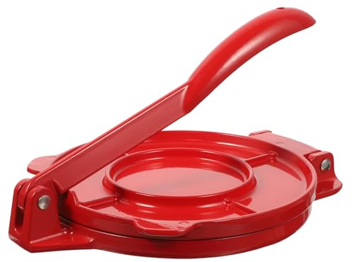 WEKADRIN Prensa Para Tortillas De Aluminio 16.5 Cm Color Rojo Herramienta Para Prensar Masa Resistente Corrosión Utensilio Cocina Para Hogar y Restaurante