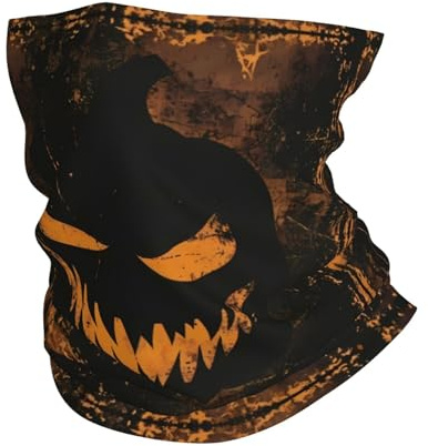 Grunge Halloween pumpa unisex loop halsduk andningsaktiv tubhalsduk snabbtorkande loophalsduk för löpning jogging vinter utomhus