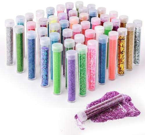 48 färger fint glitter för hartsgjutning, glitterpulver för pyssel | Glitterhantverk, glitter för hantverkstillverkning, smink, kosmetisk, nagelkonst, hårglitter