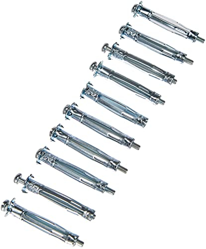 Molly M14206-XJ Chevilles métalliques à expansion avec vis M4 Ø 8 x 46 mm, Gris, Set de 10 Pièces