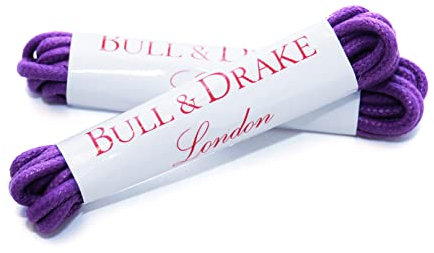 Gents Devision Bull & Drake Schuhriemen 4 Stück/Schnürsenkel/Schuhbänder in diversen Farben aus hochwertiger, gewachster Baumwolle (Violett)