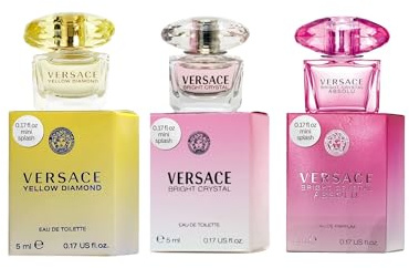 Versace Perfume Gift Set for Women – Mini Variety Gift Set Trio Collection – Absolu, Bright Crystal, Yellow Diamond