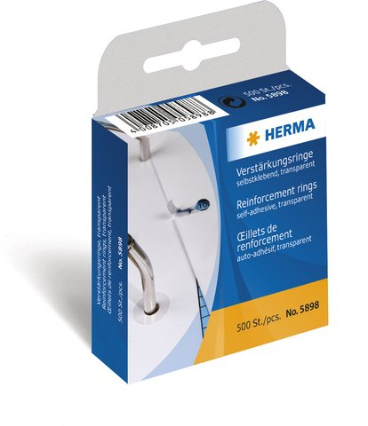 HERMA Lochverstärkungsring, Ø: 12 mm, selbstklebend, farblos (500 Stück), Sie erhalten 1 Packung á 500 Stück