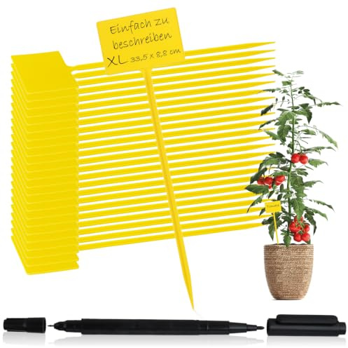 com-four® 25x cartelli per piante con marcatori a doppia punta - cartelli a innesto per balconi, giardini - pali per piante per l'etichettatura 33,5 cm