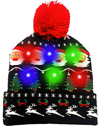 AZMONADIO Christmas Hat Beanie Hat White Elephant Gifts Funny Gag Gifts Novelty Party Favors Women Men Adults Kids