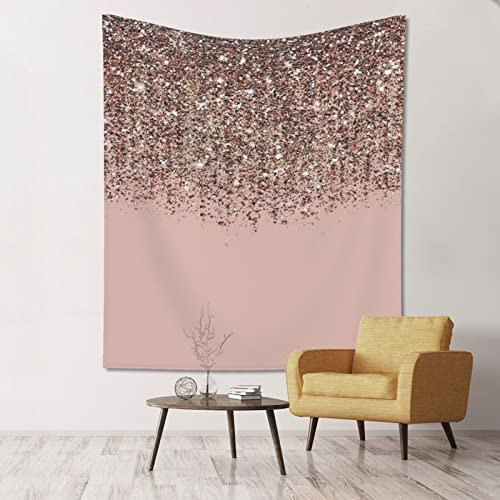 DMORJ Blush Pink Rose Gold Tapestry -- 60*51 Inch Wall Hanging Bedroom Living Room Home Decoration Aesthetics