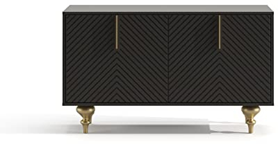 SweMa Sideboard mit Soft-Close-Fronten - Monte-Prado - 120/70/38 - schwarz/Gold