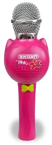 Bontempi | SonicLink Mic - Microfono Wireless con Funzione Karaoke e Cambio Voce, Rosa, 24,9x8,4x7,4 cm