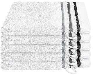 Schiesser Waschhandschuhset Skyline Color - 5-teilig - 16 x 22 cm - Weiß