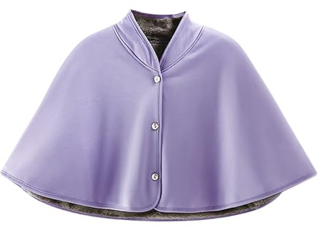 RUIXIA Poncho Polaire Femme Châle Hiver Cape Courte Chaude avec Boutons pour Hiver Couverture Chaude Cape Châle D'épaule pour Maison Bureau