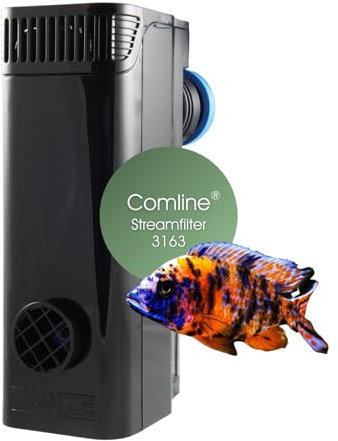 Tunze Comline Streamfilter 3163 I Süßwasserfilter zur Oberflächenabsaugung + Absaugung von Bodennähe für Aquarien mit 60-400 L I Aquariumfilter mit starker Magnethalterung I Flexibles Filtermedium