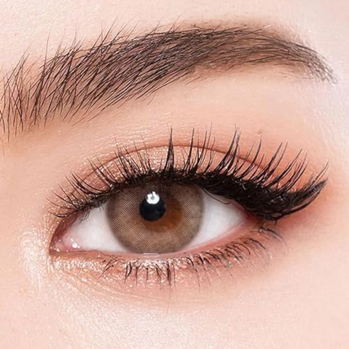 Sehr stark natürlich deckende braun Kontaktlinsen+ Behälter, 1 Paar (2 Stück), DIA 14.20, mit Stärke, 0.00 Dioptrien Kontaktlinsen (-5.00 Dioptrien,Avela braun)