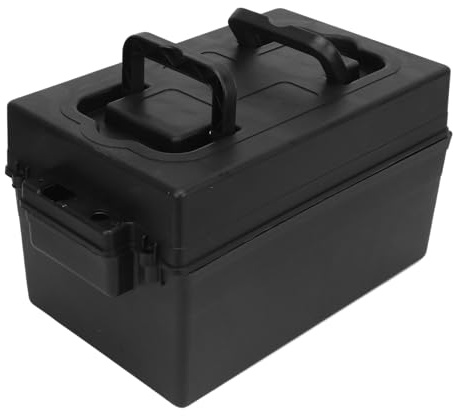Ejoyous Batterilåda Båt, 12V Batteri Batterilåda Liten 19 x 19 x 31 cm | Bil batteri arrangör förvaringsbox, för marin bil- RV båt släp batterier