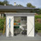 Jaxenor Gartenhaus Metall, 229×111×182cm, Garten Geräteschuppen Metall, Gartenschrank Wasserdicht für Outdoor Terrasse, Gerätehaus, Inkl Metallfundament (ohne Boden), Grau