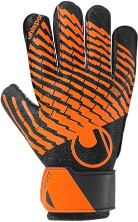 uhlsport Starter Resist - Torwarthandschuhe für Kinder - geeignet für das Spielen auf Kunstrasen, schwarz/Fluo orange, 8