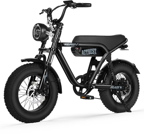ACTBEST 16/20/26 Fat Tire Electric Bike for Adults/Teens, 1200W/1500W Peak Motor, 25MPH/28MPH & 55-75 Miles Long Range, Full Suspension All-Terrain eBike for Mountain,Snow,Sand,G