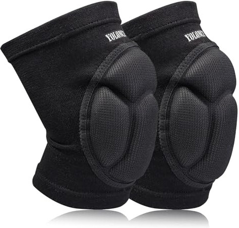 Viexpand 1 Paio Ginocchiere di protezione, Spugna Spessa Ginocchio Protezione,Anti-collisione Regolabili Ginocchio, per Pallavolo, Danza,Snowboard,Alta Elasticità,Traspirante e Confortevole, Nero,L