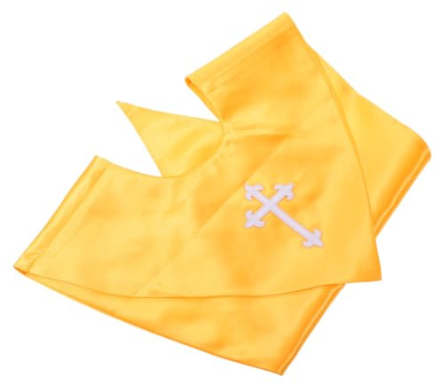 Ciieeo Pañuelo y Transpirable en Forma de V para Adultos Unisex de Iglesia Chal Amplio de Satén Reversible con Cruz Bordada, Elegante de Cantos y Ceremonias Religiosas