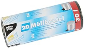 Papstar Müllbeutel 30 l, transparent, 60 x 50 cm, 20 Rollen (20 Stück/roll)