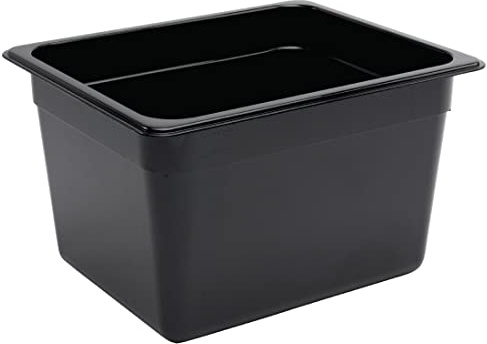 Vogue 1/2 Gastronorm Container 200mm 10.8 Litre Black Catering Food Storage Pan