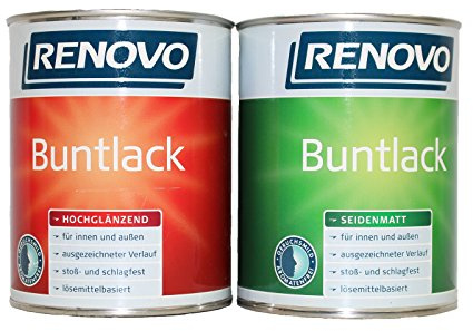 0,75L Renovo Kunstharzlack Buntlack Lack RAL 6005 moosgrün seidenmatt