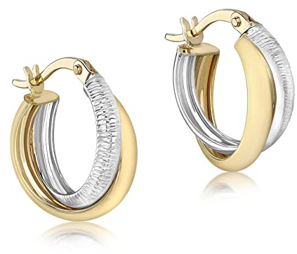 CARISSIMA Damen-Creolen Diamond Cut 375 Bicolor - 2.51.1740