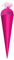 ROTH Bastel-Schultüte pink 35 cm - rund Tüllverschluss