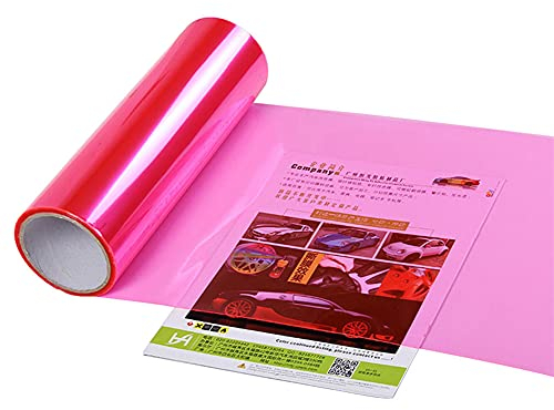Asudaro Scheinwerfer Folie Auto Tönungsfolie Aufkleber Auto Licht Farbwechsel Film Wasserdichte Autoscheinwerferfolie Für Autoscheinwerferlicht, Rücklichter, Blinker 30cm x 1m,Pink Rot