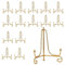 ZOFUN 15 Pcs Folding Plate Holder Stands - Gold Electroplated Iron Picture Stands for Decorative Displays