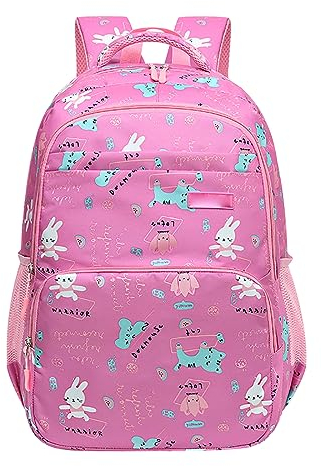 Schulrucksack Mädchen Rucksack Schule Schultasche Teenager Mädchen Damen Cute Primary School Bag Backpack Uni Rucksack Freizeitrucksack Teen Jugendliche Mädchen Groß Schulrucksack Oberstufe Mädc Rosa