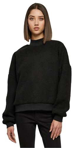 Urban Classics Ladies Sherpa Crewneck Frauen Sweatshirt schwarz S 100% Polyester Basics