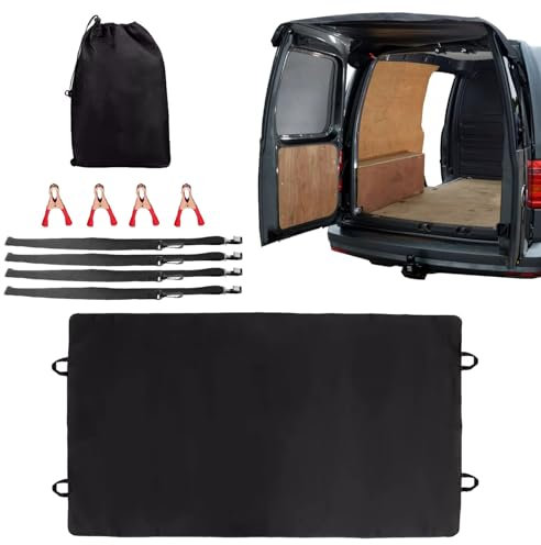 Sepzlly Rear Barn Door Awning Cover Heavy Duty Waterproof Sun Shade Protection 600D Oxford Tear Resistant Tailored Covers for T5/T5.1 T6 Transit Accessories 180cm*114cm Black with Storage Bag