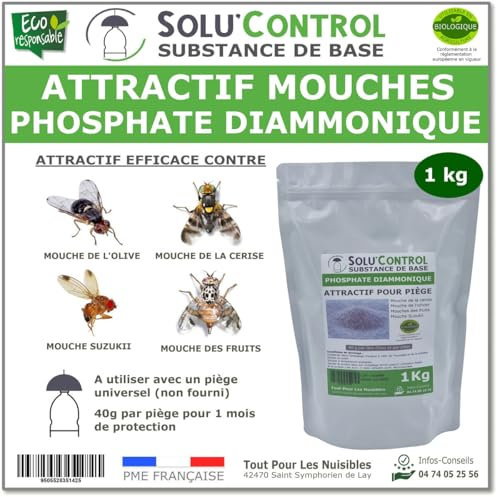 Phosphate Diammonique, appât naturel contre les mouches des fruits, SOLU'CONTROL - Sac de 1 kg