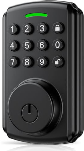 Cerradura de puerta de entrada sin llave, aplicación disponible pero no necesaria, funciona con Gateway, Alexa y Google As | IP65 resistente al agua | Cerraduras inteligentes para puerta delantera |
