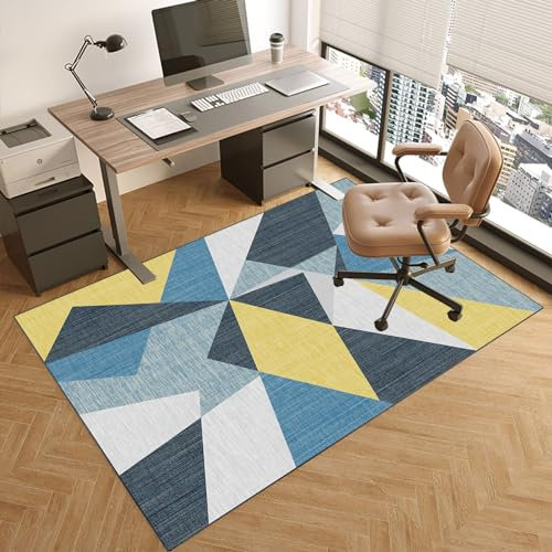 Tappetino antiscivolo per sedie a rotelle in ufficio o in casa, resistente, per sedie a rotelle, 160 x 180 cm, per pavimenti in legno duro, nero