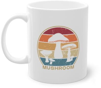 Retro Food Cerca Cacciatore Tazza Di Caffè | Identificazione Raccogliere Funghi Caccia Tazza Bianco (08546C)