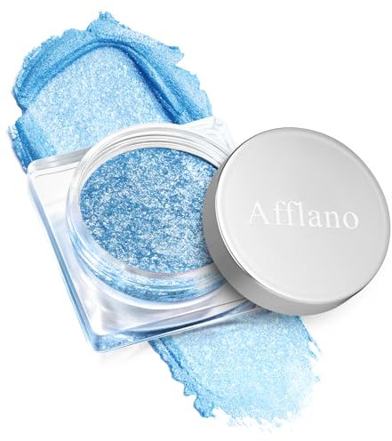 DE'LANCI Babyblau Glitzer Lidschatten Palette,Lidschatten Creme,Frischer Schimmer&24h Haltbar|Cremige Textur für Sommerfeste,Meer-Urlaub und Natürliche Tageslooks,Hochpigmentiert,Faltenfrei,Vegan #03