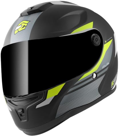 FC-Moto FF114B Zeron Helm, schwarz matt/gelb, XL
