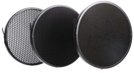 Housoutil Grille en Nid D’Abeille Photographie 3 Pièces Ensemble De Diffuseurs Lampe Flash Professionnel Accessoire Éclairage Studio Noir