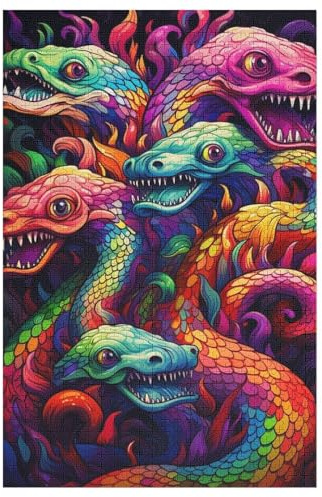 Puzzles 1000 Pièces Adultes, Puzzle De Jeu, Serpent Planche De Bois, Excellent Cadeau pour EnfFourmis 78×53cm