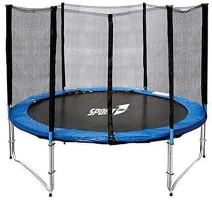 Sport1 Tappeto Elastico Diametro 183 cm/Rete di Protezione Altezza 160 cm con zip ingresso/Impermeabile resistente ai raggi UV/Struttura in Acciaio Galvanizzato/Facile Montaggio/Made in USA