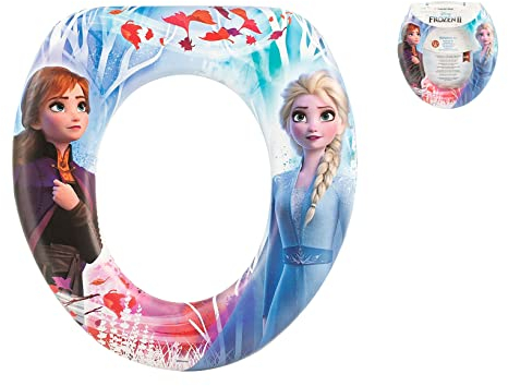 LULABI DISNEY FROZEN 2 - Kinder-Toilettensitz, Disney Ersatz-Töpfchensitz, ergonomischer Kindersitz mit Rückenlehne, rutschfest, anatomisch, leicht zu reinigen, 28 x 30 cm - Bunt