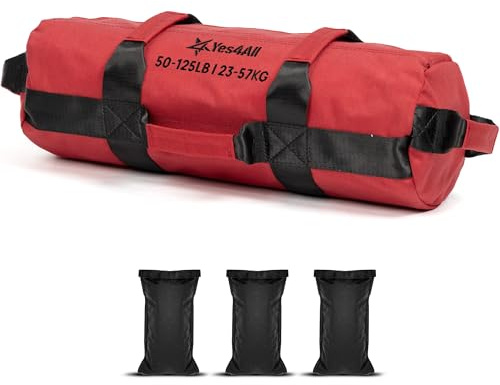 Yes4All ZT2X Sandsack, Rot, 34-56 Kilogramm, Gewichtssack 10-90 kg - Power Bag ist Ideal für Workout, Core Bag Sandsack für Functional Training, Fitness, Rucking, Crossfit