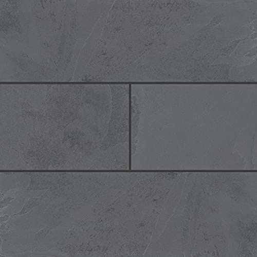 Ackland Gauged Slate Subway Tile | Camden Black Charcoal | 4 x 12